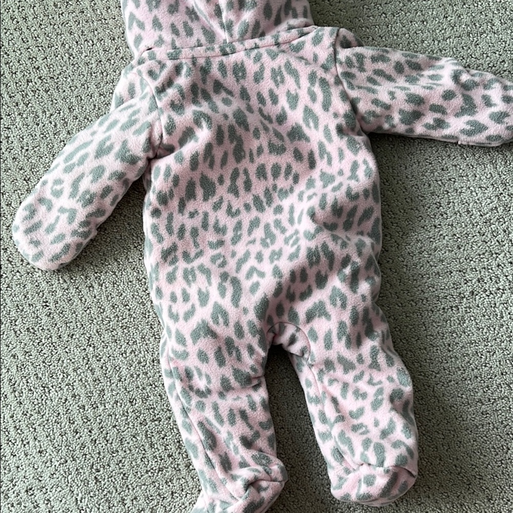 Carter's Pink Leopard Print Baby bunting winter - Picture 4 of 4